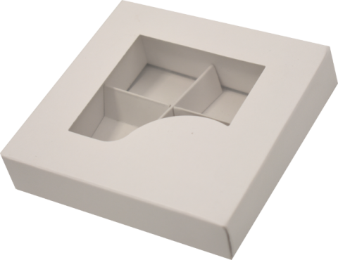 Cutii Praline 4 buc (Corp + Capac) Albe (necesita formare)