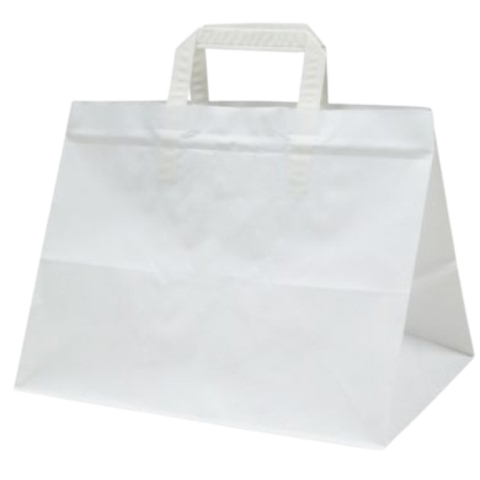 Sacose Hartie Albe cu Maner Flat 32x21x24 cm