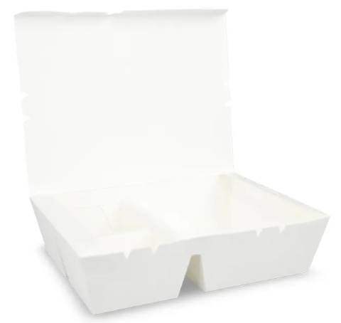 Cutii Albe 2 compartimente Meniu 21x14.5x5 CM