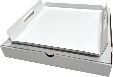 Cutii transport 45x33x12 cm + Tavi albe cu maner 43x32x2.5 (5) cm