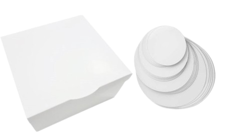 Cutie Tort Patrata cu capac atasat T30 + Disc Alb D30 (3 mm)