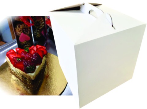 Cutii Tort Evenimente Cu Maner 33x33x35 cm + Discuri D32 Aurii (3 mm)