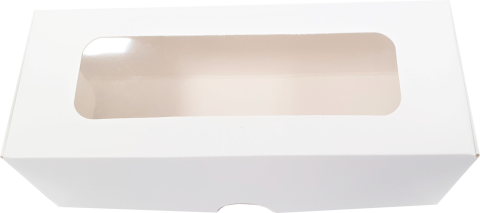 Cutie Macarons Alba 15x5x4.5 cm (5 buc) cu display din plastic transparent