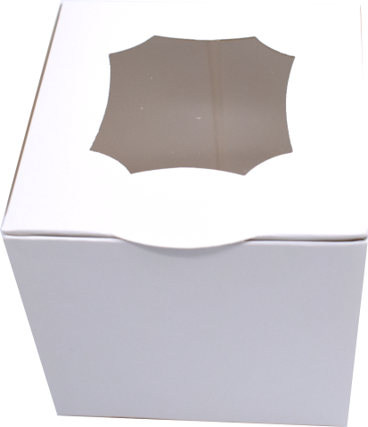 Cutii cupcakes cu display 10x10x10 cm Albe + separator interior alb