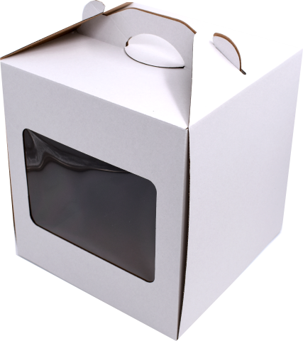 Cutii Tort Albe cu Maner si Display 33x33x35 Cm