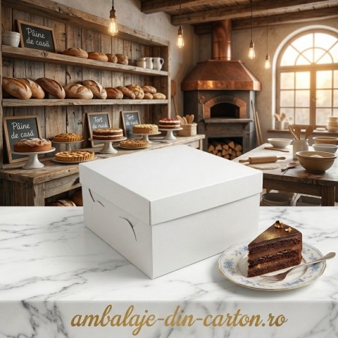 Cutie Transport Prajituri 51x41x17 CM Albe (Pret la 25 buc)
