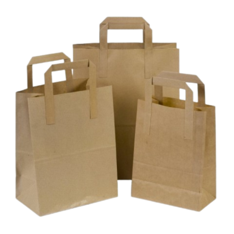 Sacose Hartie Natur Maner Flat 33x20x27 cm